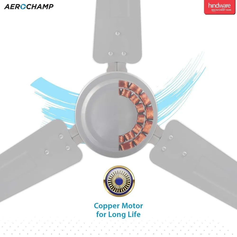 Electricity Hindware Snowcrest Zeel 1200mm Ceiling Fan (Natural White), Power: 75wt Electricity Hindware Snowcrest Zeel 1200mm Ceiling Fan (Natural White), Power: 75wt